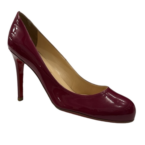 Christian Louboutin Cranberry Patent Leather Pumps - Picture 2 of 8